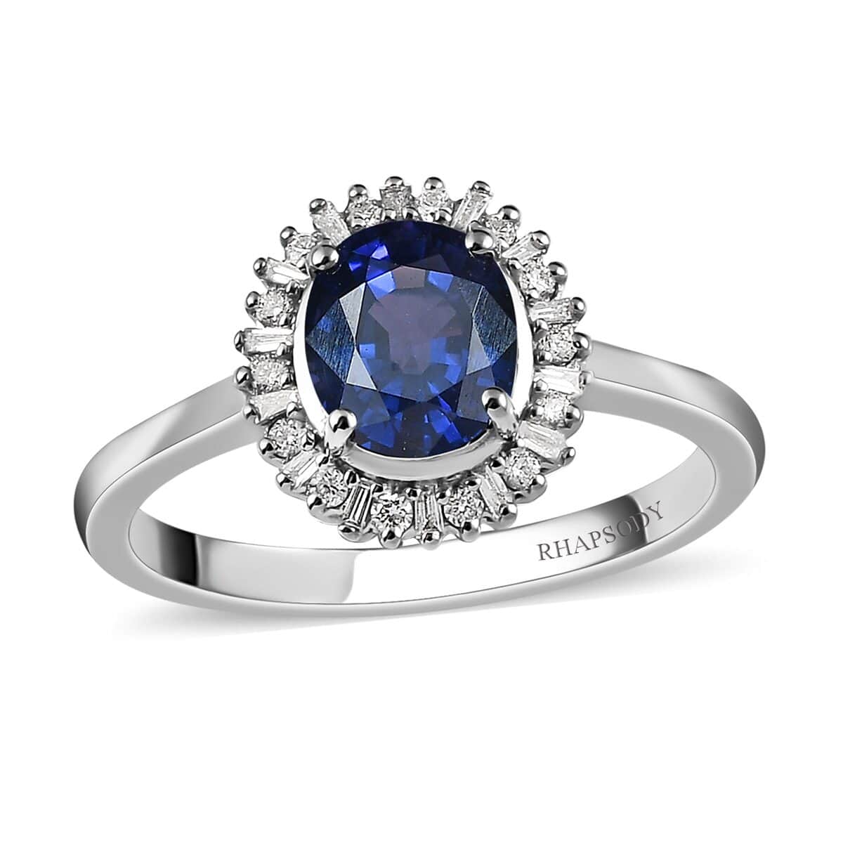 RHAPSODY 950 Platinum AAAA Tanzanian Color Change Sapphire and E-F VS Diamond Ring 3.50 Grams 1.55 ctw image number 0