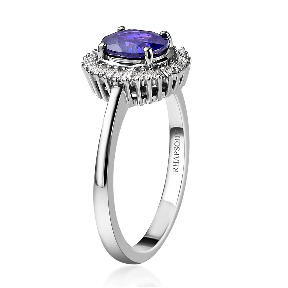 RHAPSODY 950 Platinum AAAA Tanzanian Color Change Sapphire and E-F VS Diamond Ring 3.50 Grams 1.55 ctw image number 3
