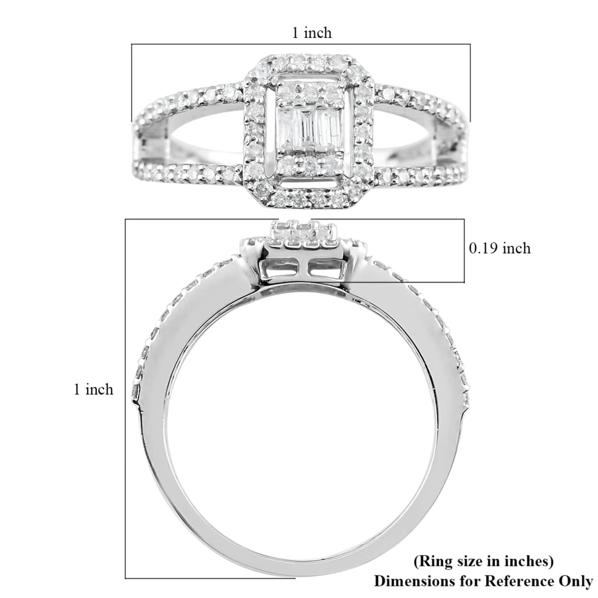 14K White Gold Diamond Ring (Size 5.0) 3.90 Grams 0.50 ctw image number 4