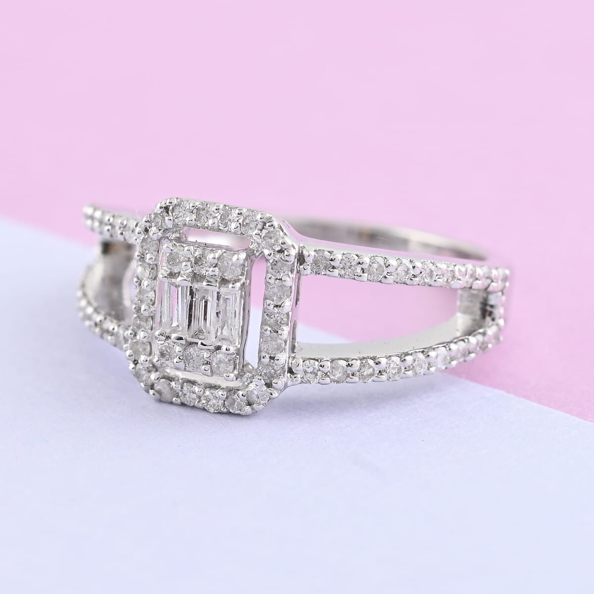 14K White Gold Diamond Ring (Size 6.5) 0.50 ctw image number 1