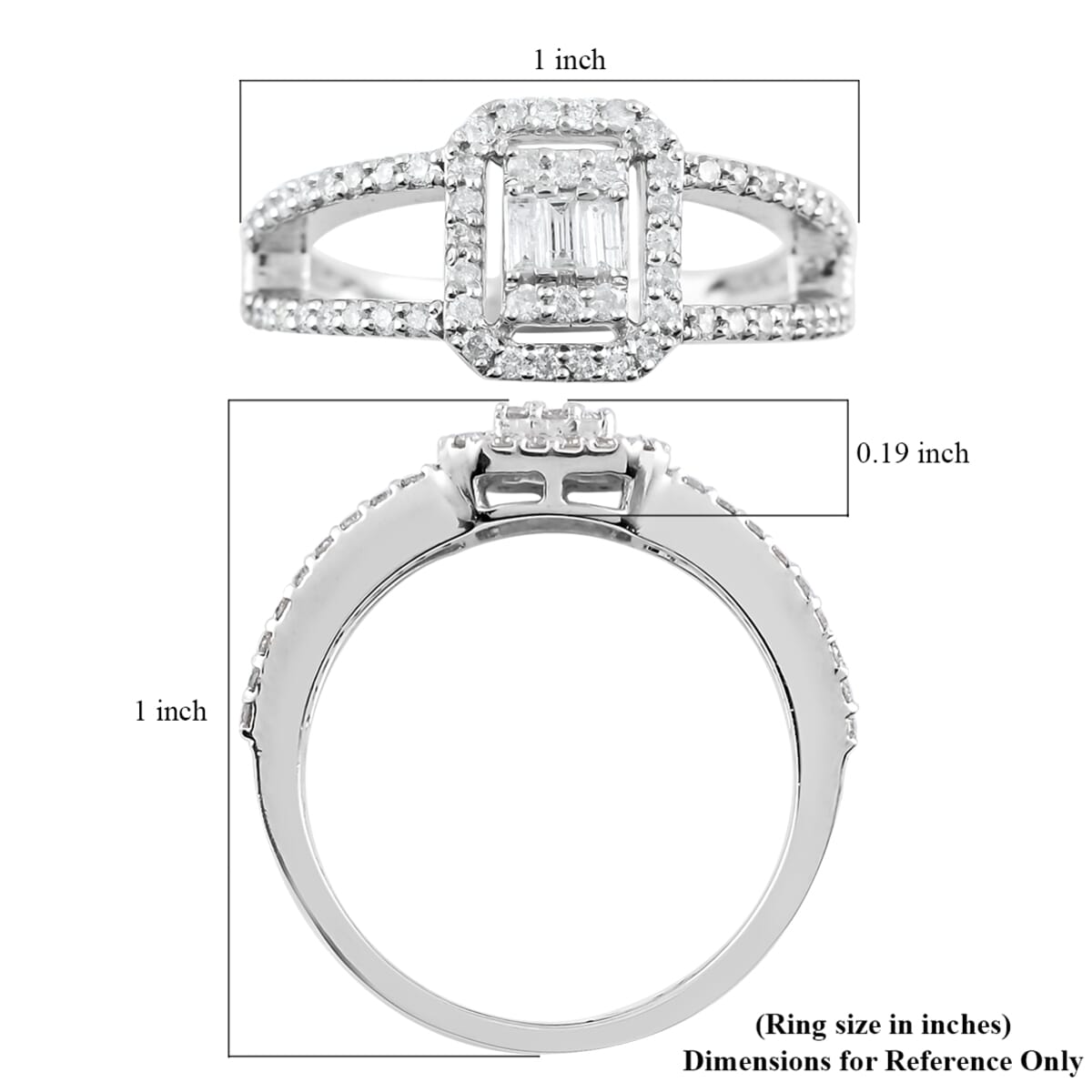 14K White Gold Diamond Ring (Size 6.5) 0.50 ctw image number 4