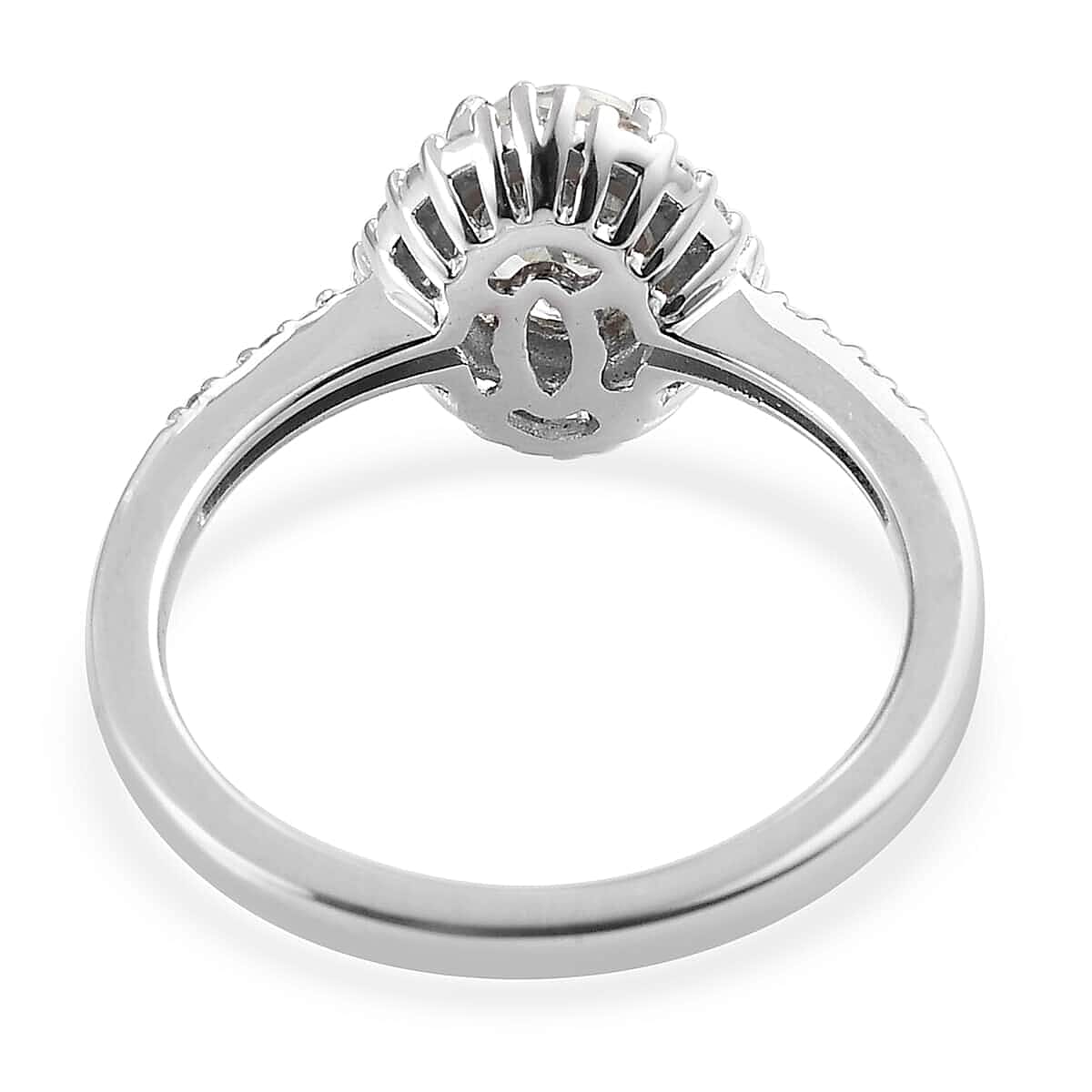 Luxoro 14K White Gold Premium Narsipatnam Alexandrite and G-H I3 Diamond Halo Ring (Size 5.0) 1.10 ctw