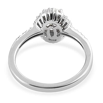 Luxoro 14K White Gold Premium Narsipatnam Alexandrite and G-H I3 Diamond Halo Ring (Size 5.0) 1.10 ctw
