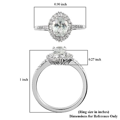 Luxoro 14K White Gold Premium Narsipatnam Alexandrite and G-H I3 Diamond Halo Ring (Size 5.0) 1.10 ctw