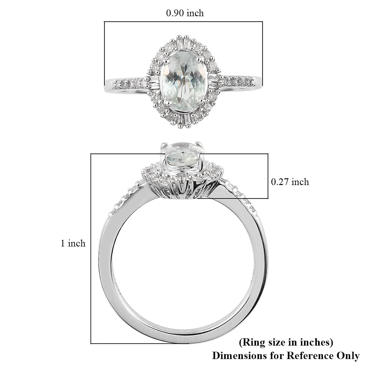 Luxoro 14K White Gold Premium Narsipatnam Alexandrite and G-H I3 Diamond Halo Ring (Size 5.0) 1.10 ctw
