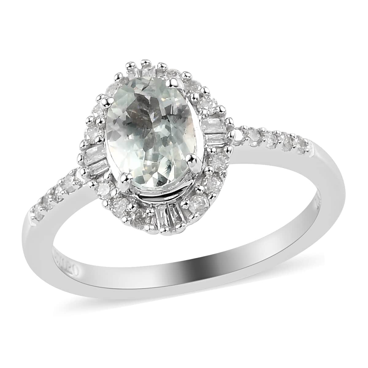 Luxoro 14K White Gold Premium Narsipatnam Alexandrite and G-H I3 Diamond Halo Ring (Size 6.5) 1.10 ctw image number 0