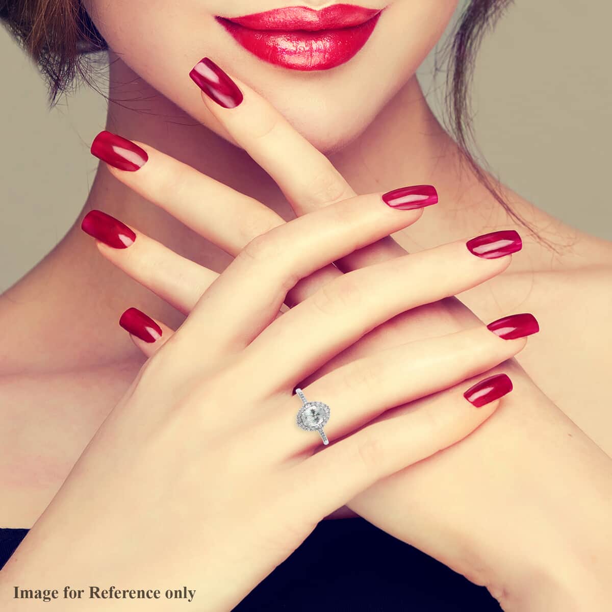 Luxoro 14K White Gold Premium Narsipatnam Alexandrite and G-H I3 Diamond Halo Ring (Size 6.5) 1.10 ctw image number 2