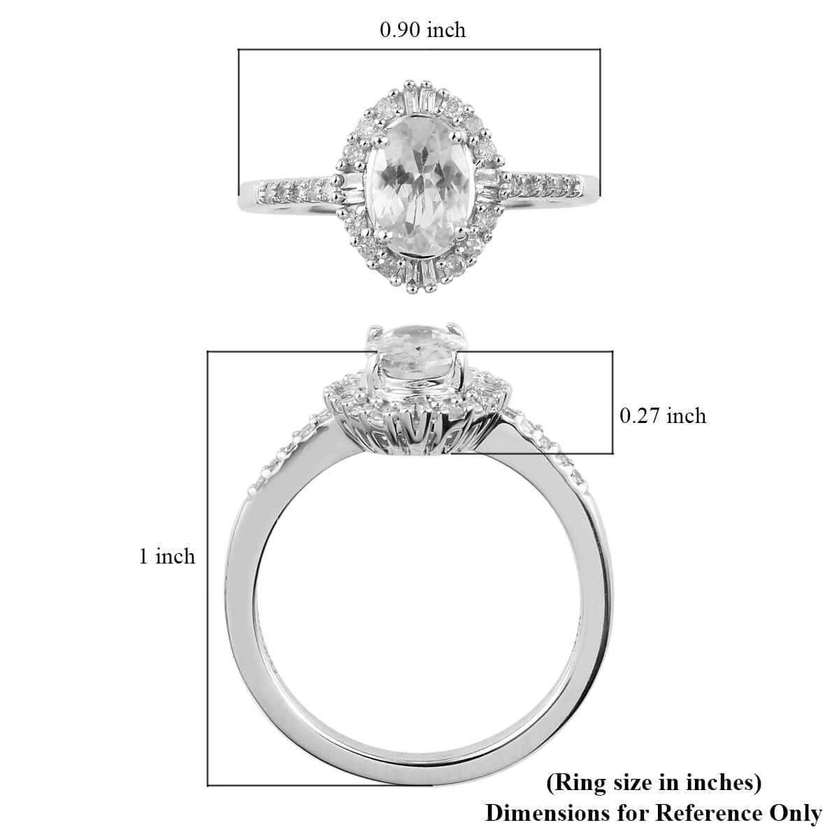 Luxoro 14K White Gold Premium Narsipatnam Alexandrite and G-H I3 Diamond Halo Ring (Size 6.5) 1.10 ctw image number 5
