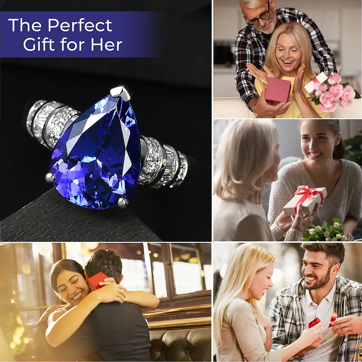 Rhapsody AAAA Tanzanite and E-F VS2 Diamond 6.10 ctw Ring in 950 Platinum (Size 5.0) 7.50 Grams