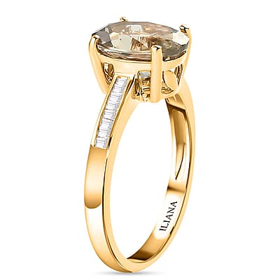 Iliana 18K Yellow Gold AAA Turkizite and G-H SI Diamond Ring (Size 5.0) 4.11 Grams 3.40 ctw
