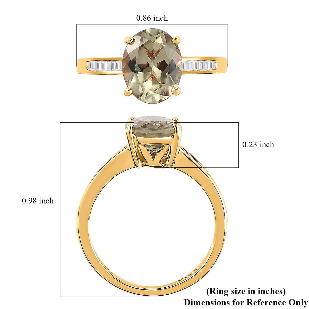Iliana 18K Yellow Gold AAA Turkizite and G-H SI Diamond Ring (Size 5.0) 4.11 Grams 3.40 ctw
