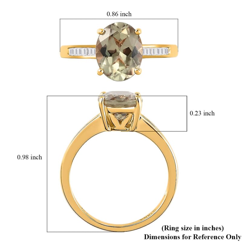 Iliana 18K Yellow Gold AAA Turkizite and G-H SI Diamond Ring (Size 5.0) 4.11 Grams 3.40 ctw