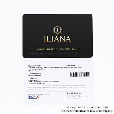 Iliana 18K Yellow Gold AAA Turkizite and G-H SI Diamond Ring (Size 5.0) 4.11 Grams 3.40 ctw