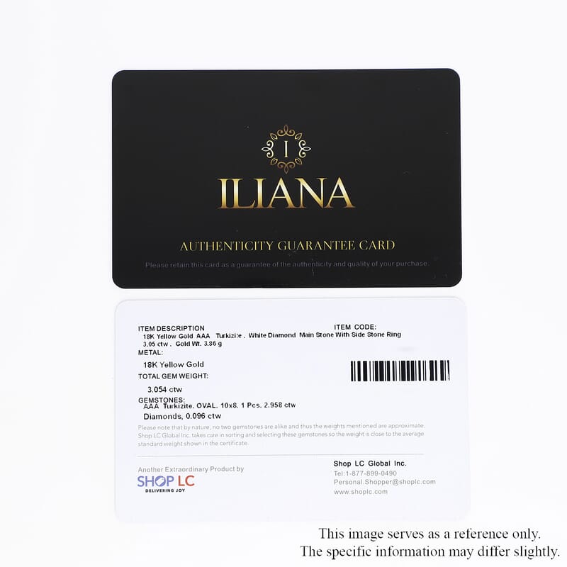 Iliana 18K Yellow Gold AAA Turkizite and G-H SI Diamond Ring (Size 5.0) 4.11 Grams 3.40 ctw