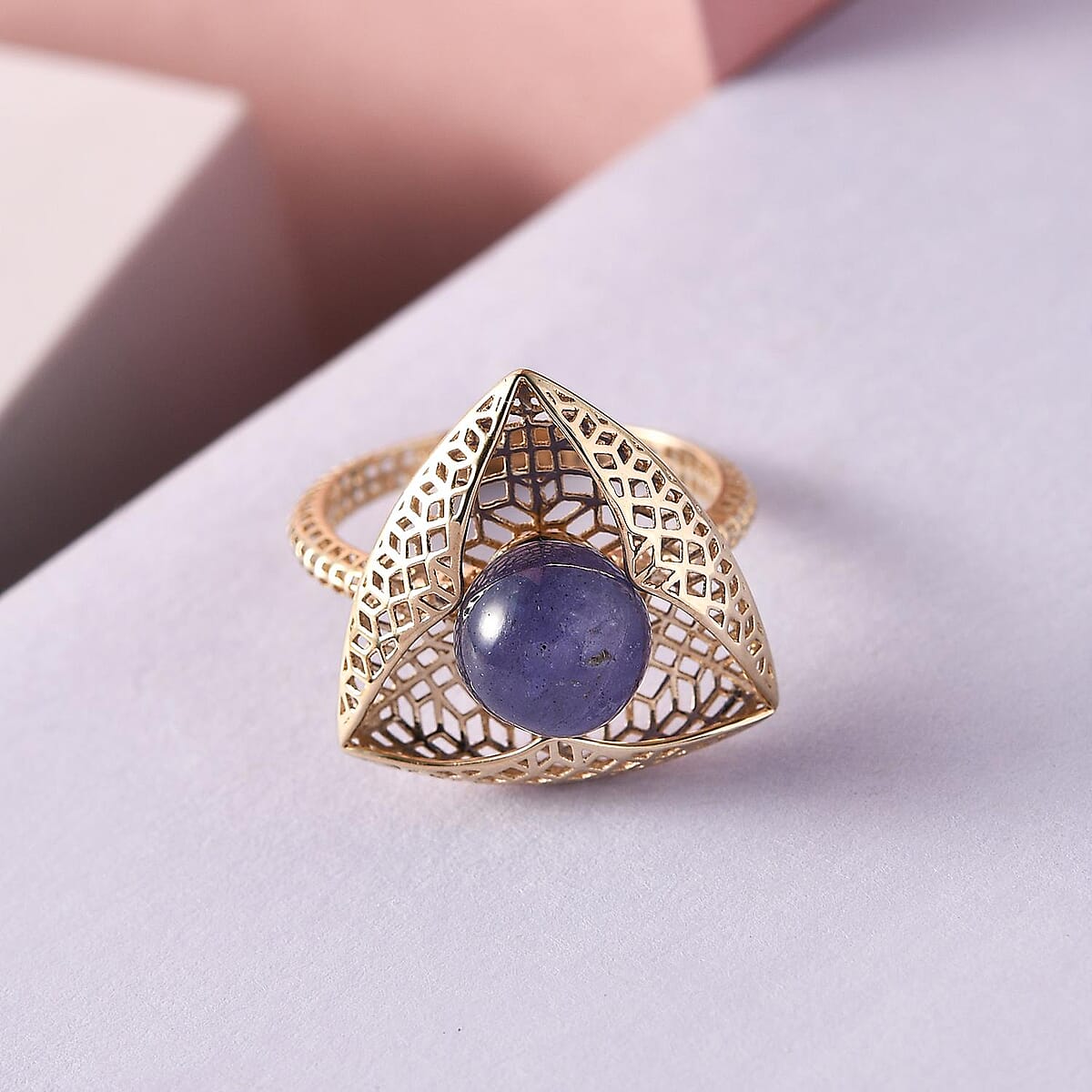 Mirage Collection Luxoro 10K Yellow Gold Premium Tanzanite Ring (Size 7.5) 3.35 ctw image number 1