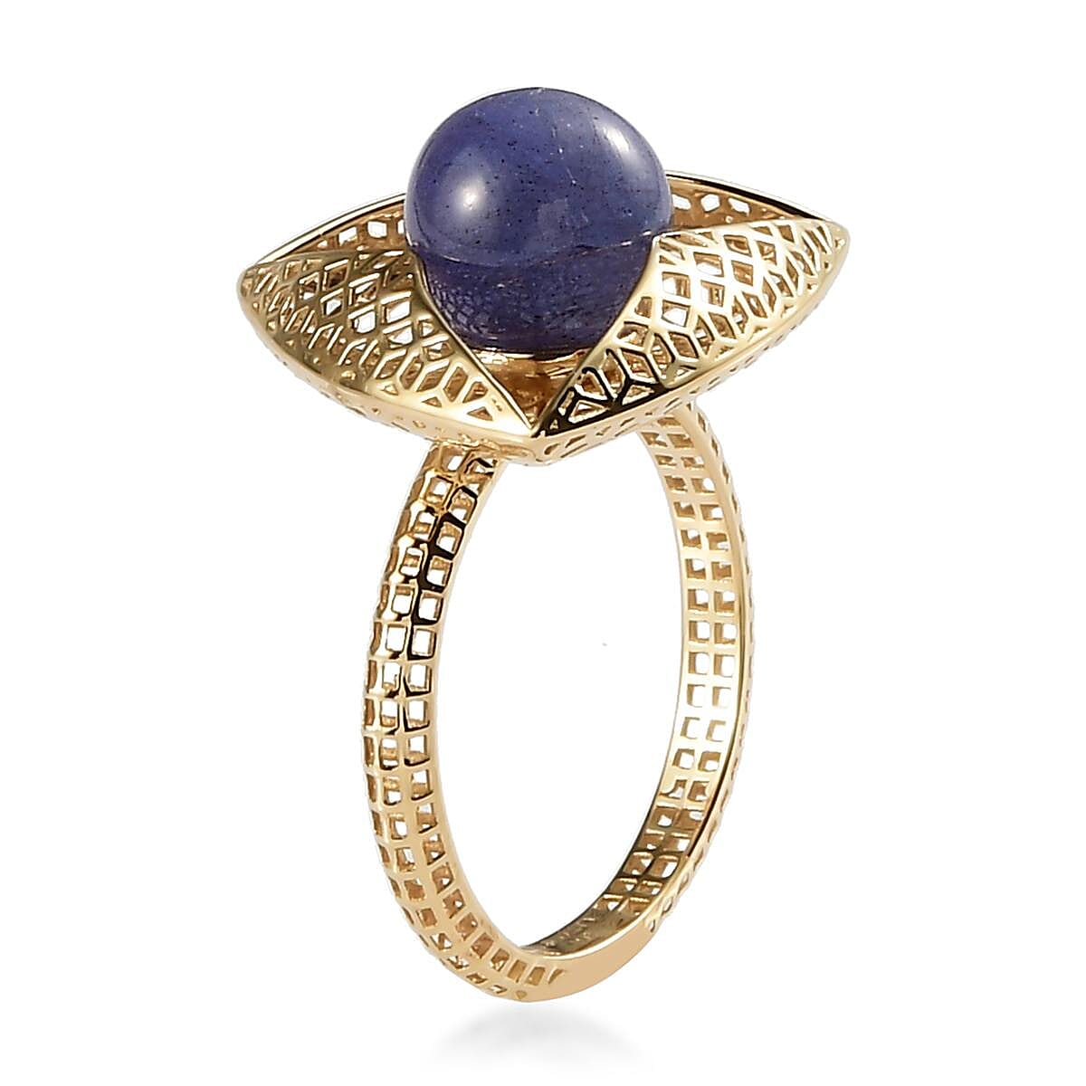Mirage Collection Luxoro 10K Yellow Gold Premium Tanzanite Ring (Size 7.5) 3.35 ctw image number 3