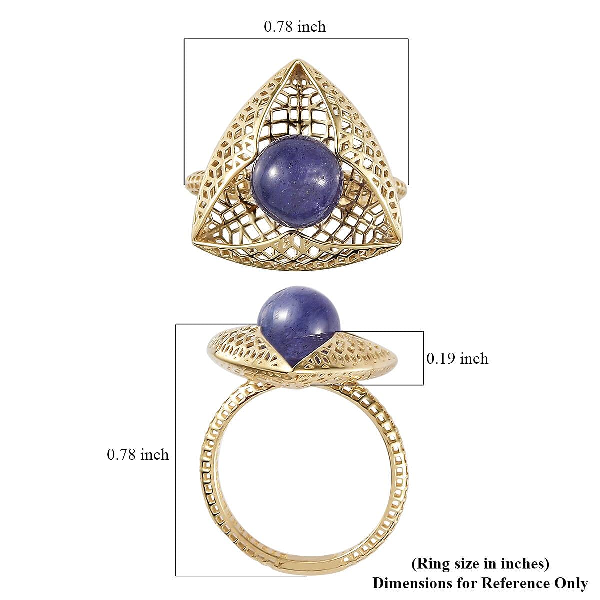Mirage Collection Luxoro 10K Yellow Gold Premium Tanzanite Ring (Size 7.5) 3.35 ctw image number 5