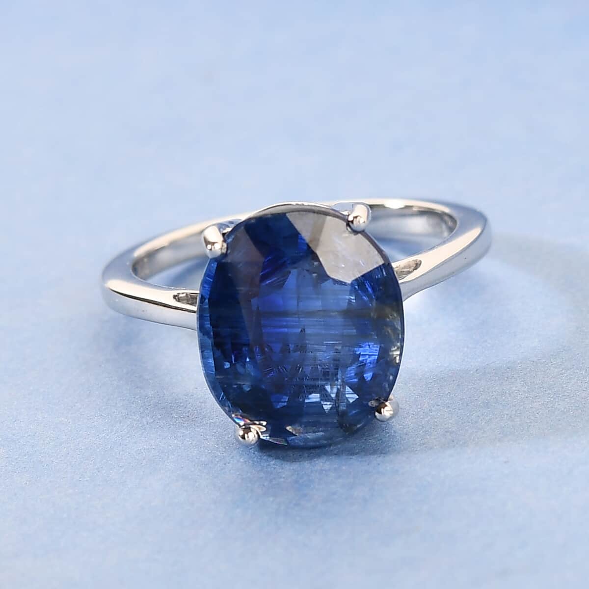 Luxoro 10K White Gold Premium Kashmir Kyanite Solitaire Ring (Size 11.0) 2.75 Grams 6.35 ctw image number 1