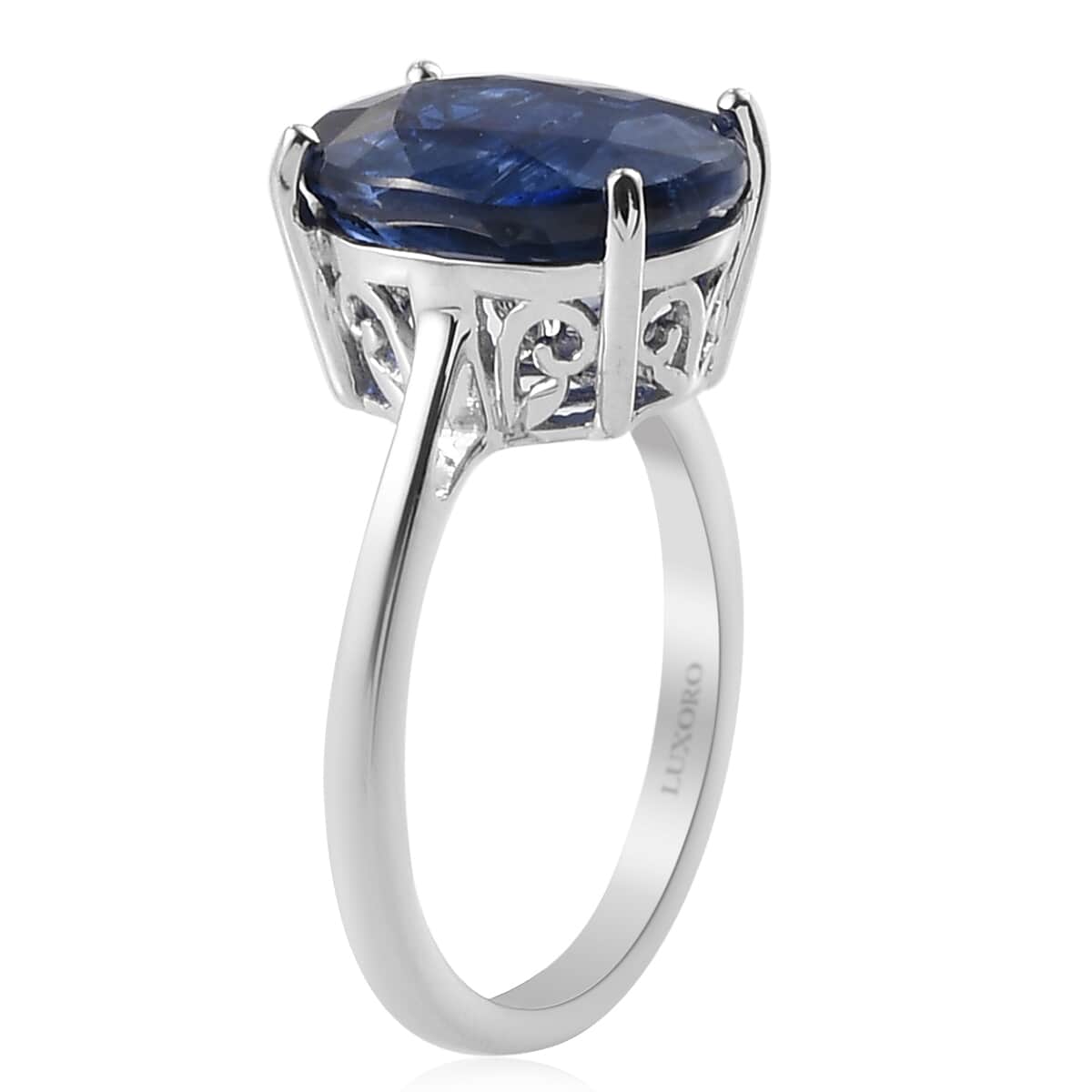 Luxoro 10K White Gold Premium Kashmir Kyanite Solitaire Ring (Size 11.0) 2.75 Grams 6.35 ctw image number 3