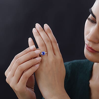 Certified and Appraised Rhapsody 950 Platinum AAAA Tanzanite and E-F VS Diamond Ring (Size 5.0) 4.50 Grams 2.75 ctw