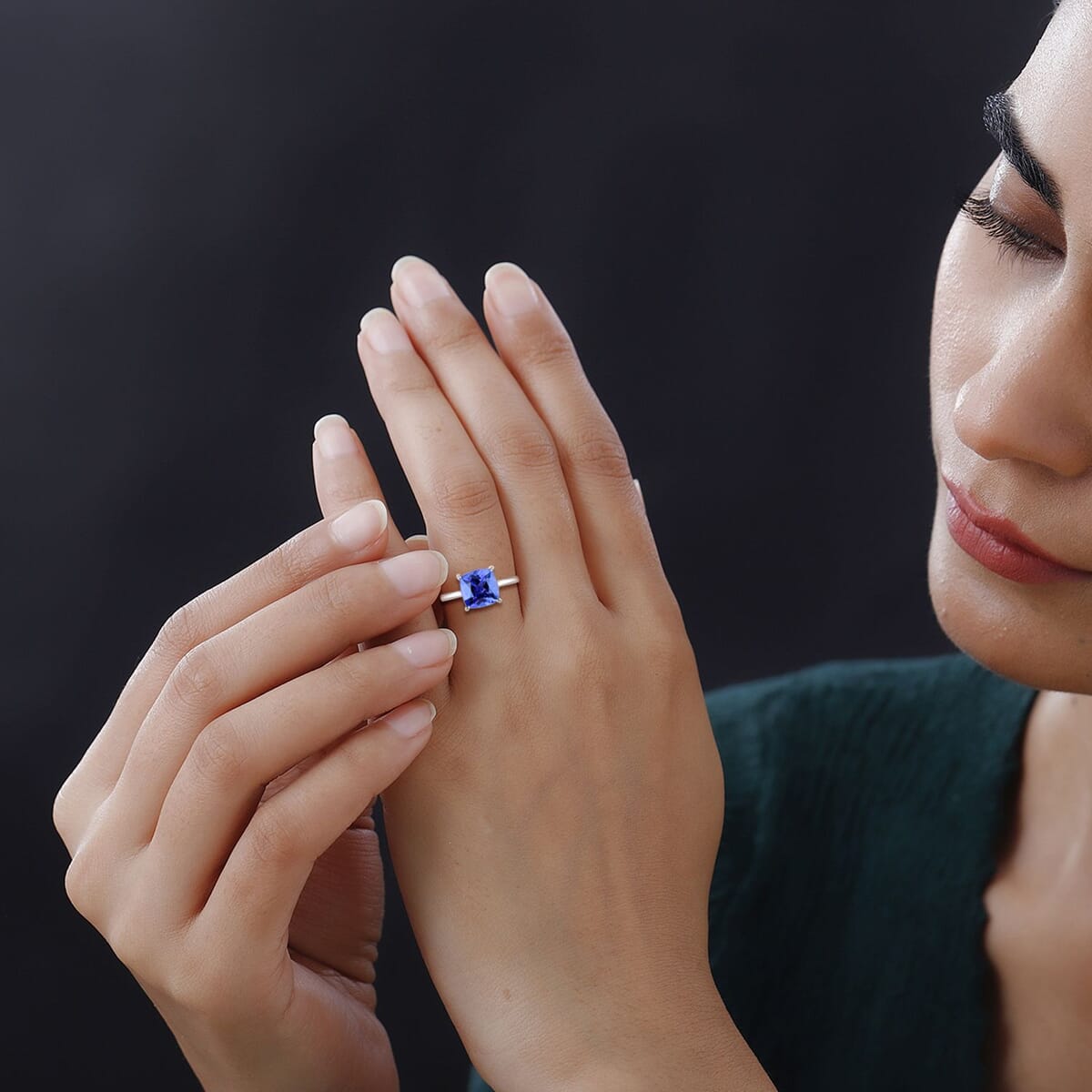 Certified Rhapsody 950 Platinum AAAA Tanzanite and E-F VS Diamond Ring (Size 12.0) 4.50 Grams 2.75 ctw image number 2