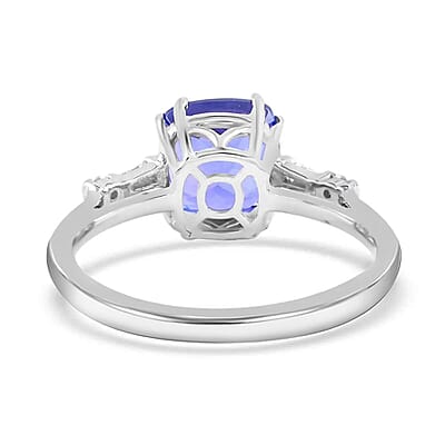 Rhapsody Certified and Appraised AAAA Tanzanite Ring, G-H SI Diamond Accent Ring, 950 Platinum Ring, Wedding Ring, Tanzanite Gifts For Her 4.75 Grams, 2.75 ctw