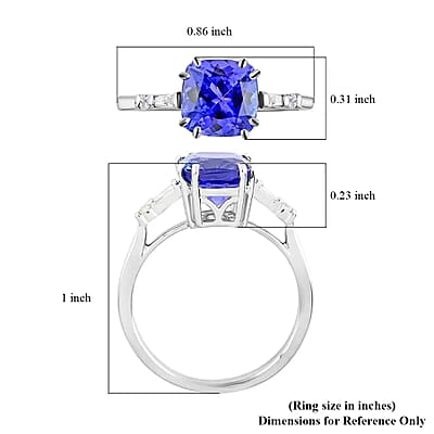 Rhapsody Certified and Appraised AAAA Tanzanite Ring, G-H SI Diamond Accent Ring, 950 Platinum Ring, Wedding Ring, Tanzanite Gifts For Her 4.75 Grams, 2.75 ctw
