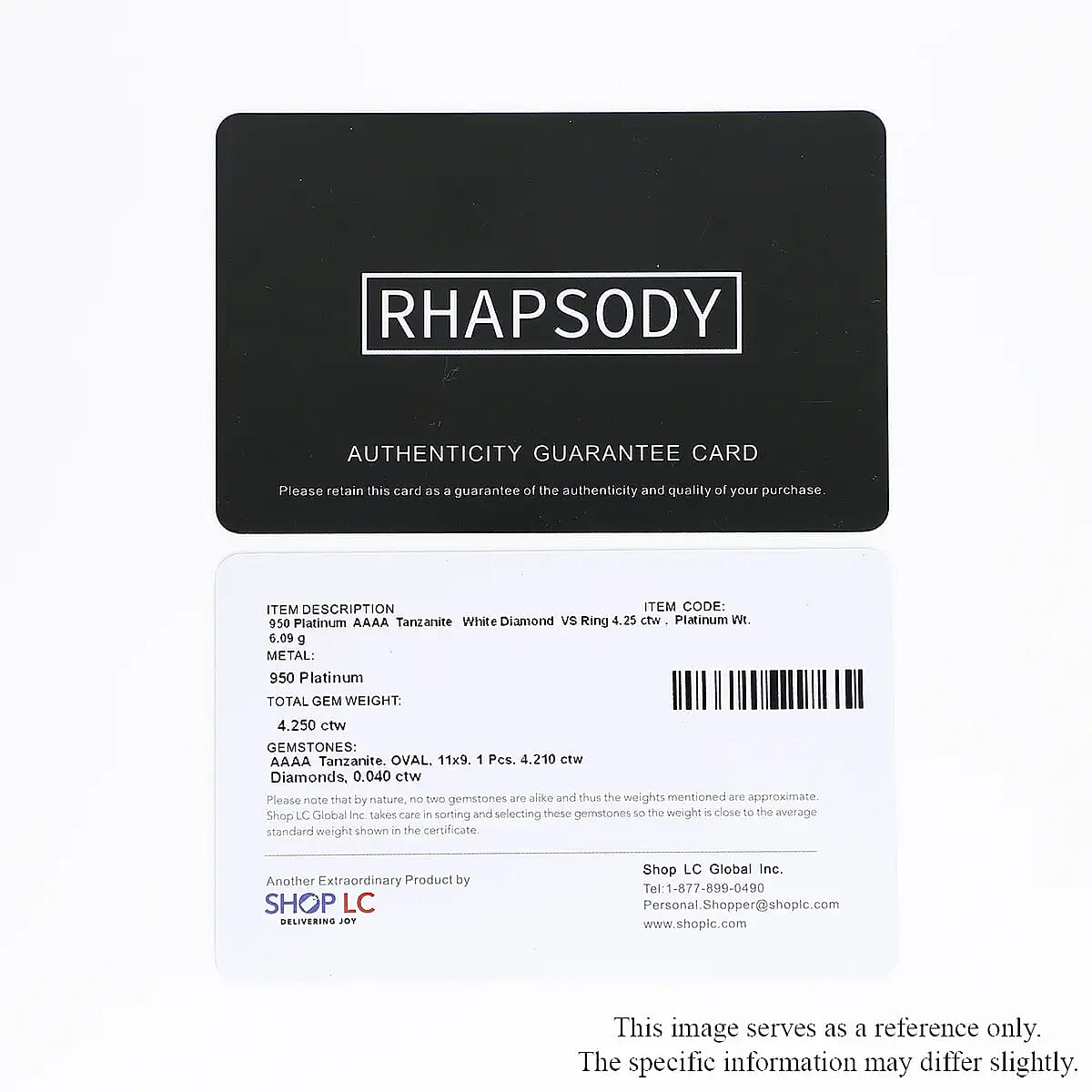 Certified and Appraised Rhapsody 950 Platinum AAAA Tanzanite and E-F VS Diamond Ring (Size 11.0) 6.10 Grams 4.25 ctw