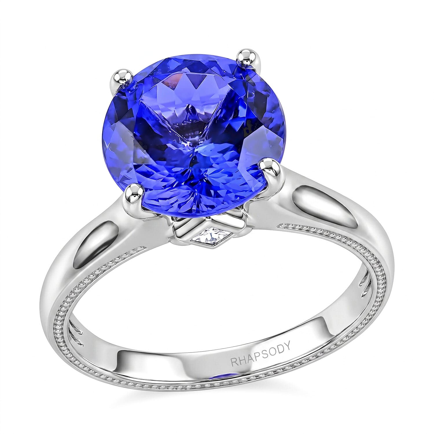 Certified & Appraised Rhapsody AAAA Tanzanite and Diamond E-F VS 4.25 ctw Ring in 950 Platinum (Size 12.0) 5.90 Grams