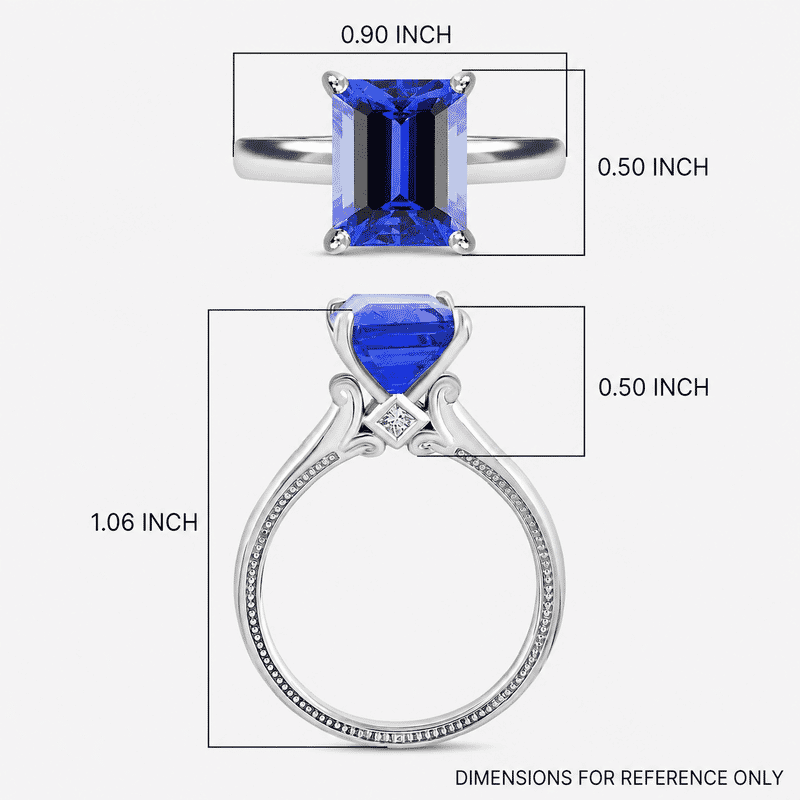 Certified and Appraised Rhapsody 950 Platinum AAAA Tanzanite and E-F VS Diamond Ring (Size 6.5) 6 Grams 4.25 ctw