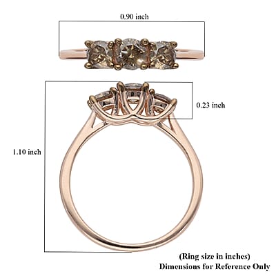 Luxoro 10K Rose Gold Natural Champagne Diamond Ring (Size 11.0) 2.25 Grams 1.00 ctw