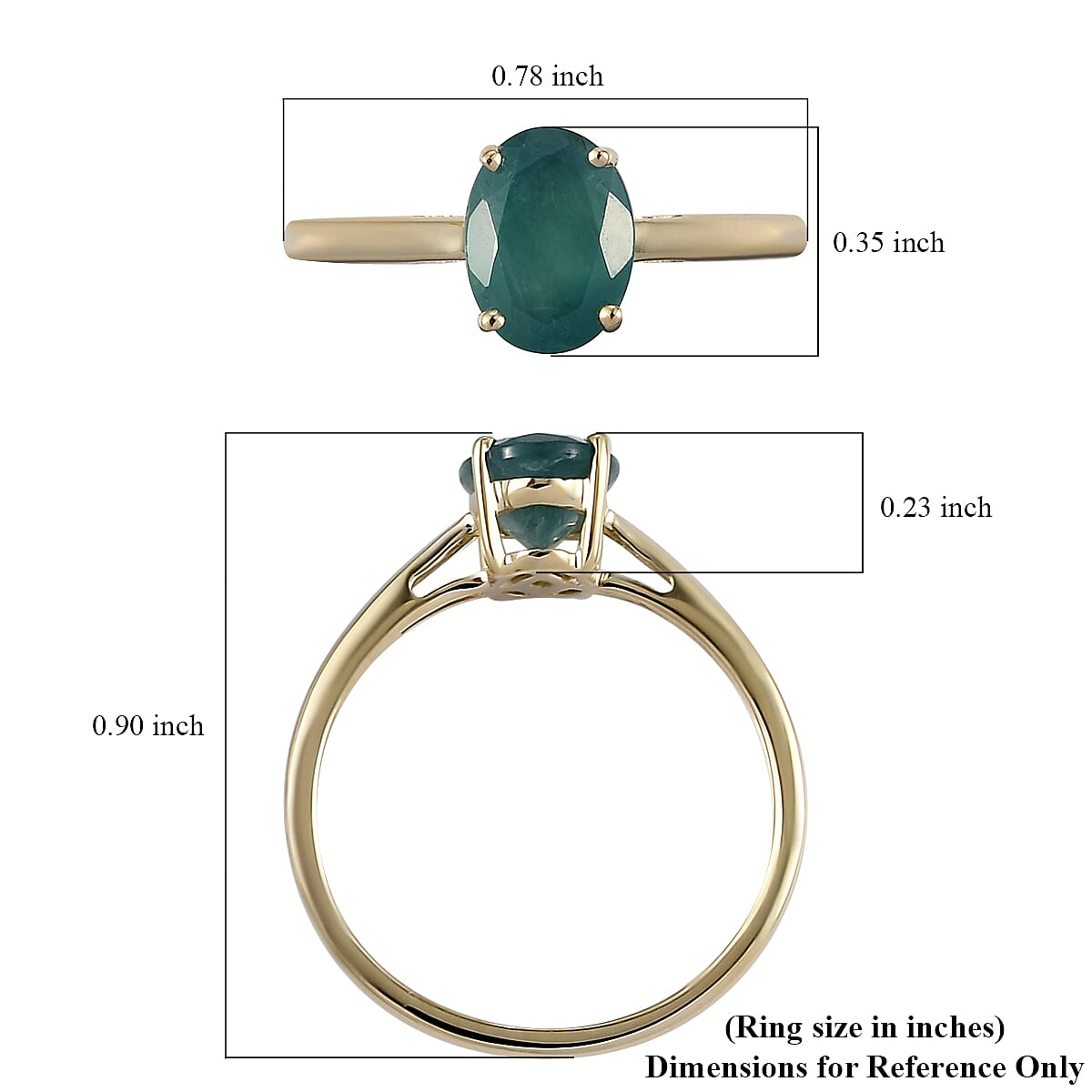 Luxoro 10K Yellow Gold AAA Grandidierite Solitaire Ring (Size 5.0) 1.25 ctw
