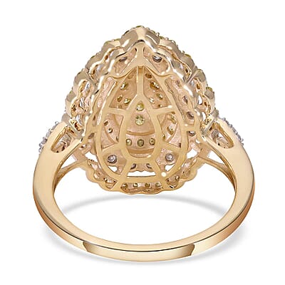Luxoro 10K Yellow Gold I2-I3 Natural Yellow and White Diamond Ring (Size 5.0) 1.00 ctw