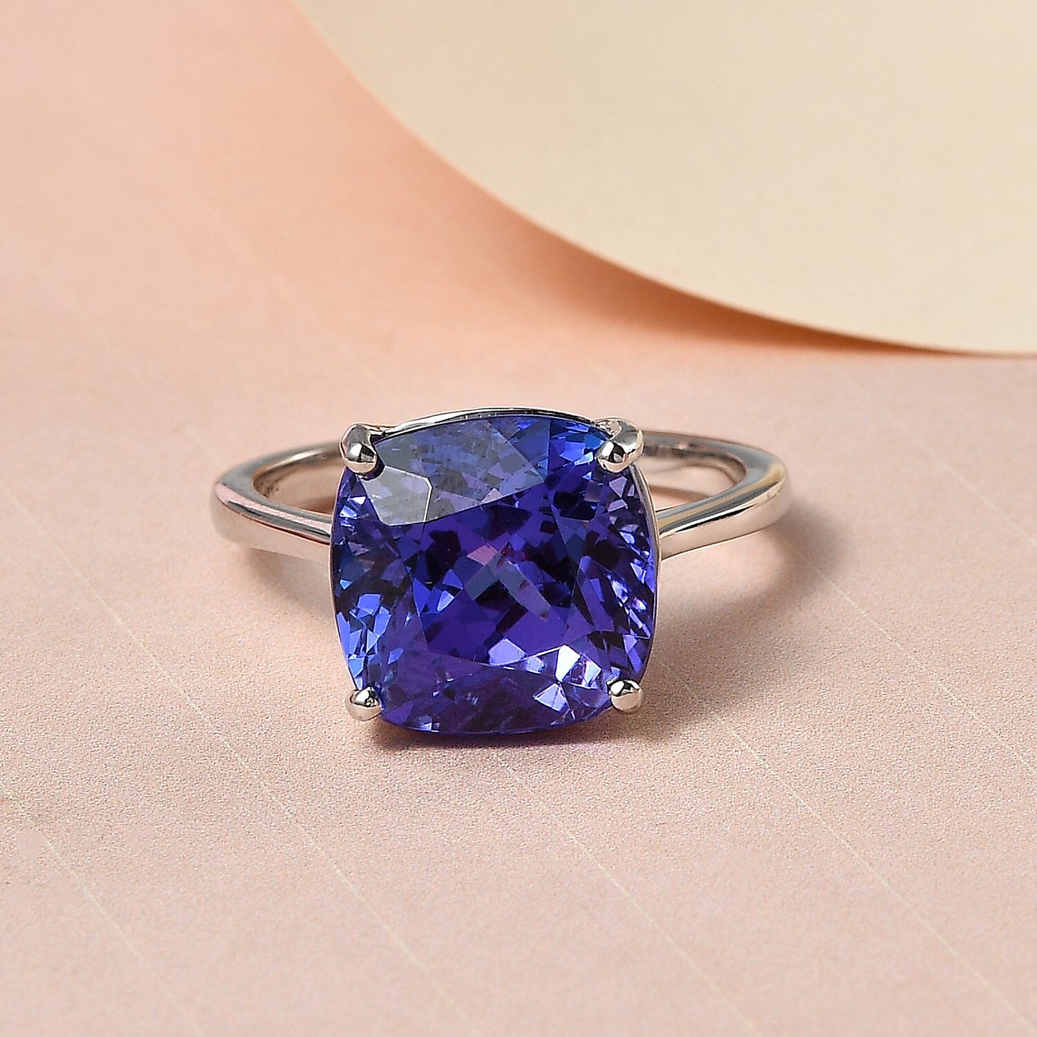 Rhapsody 950 Platinum AAAA Tanzanite Solitaire Ring (Size 5.0) 5.70 Grams 7.85 ctw