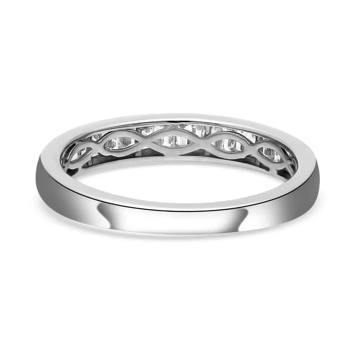 IGI Certified Rhapsody 950 Platinum E-F VS Diamond Ring (Size 5.0) 4 Grams 0.50 ctw