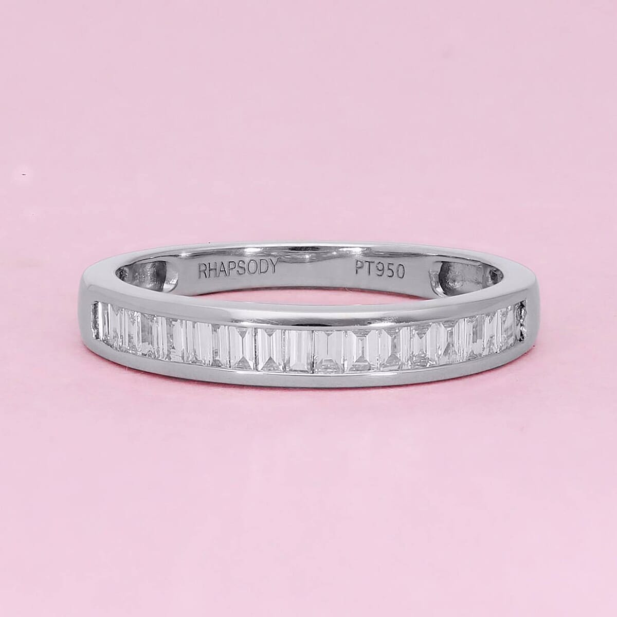 IGI Certified Rhapsody 950 Platinum E-F VS Diamond Ring (Size 10.5) 4 Grams 0.50 ctw image number 1
