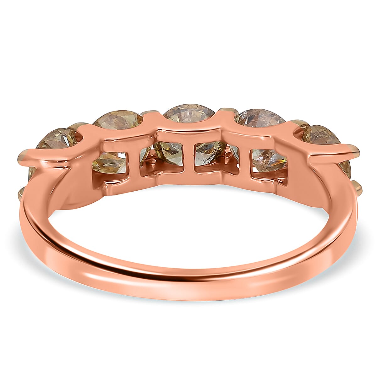 10K Rose Gold Natural Champagne Diamond G-H I3 Ring 2.30 Grams 2.00 ctw