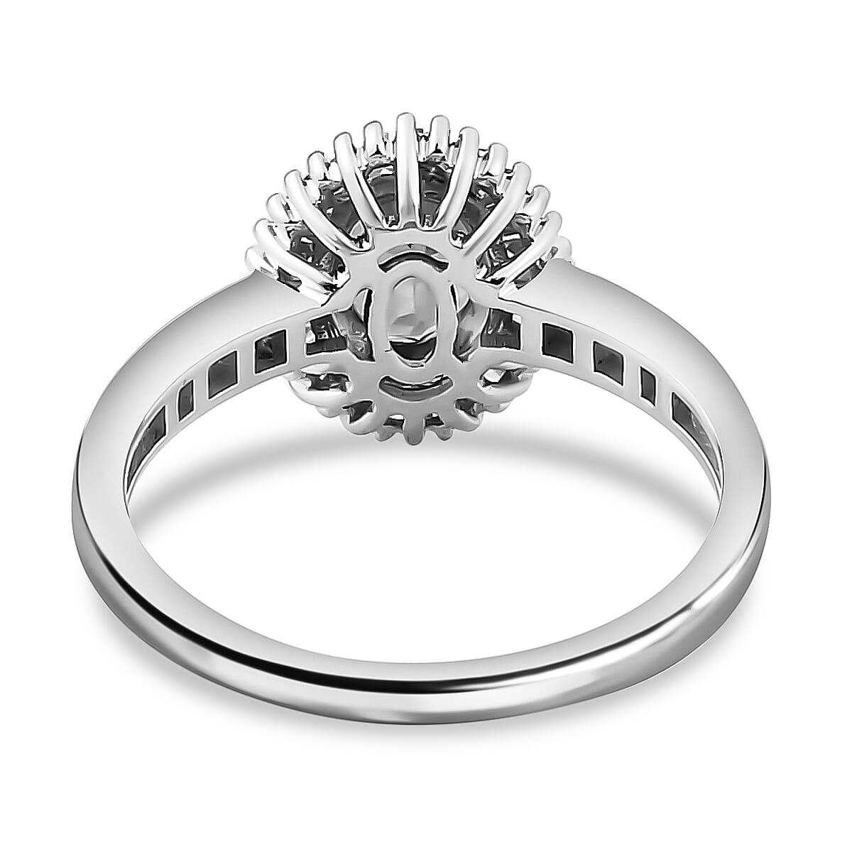 Luxoro AAA Narsipatnam Alexandrite and G-H I3 Diamond 1.00 ctw Halo Ring in 14K White Gold (Size 8.5) image number 4