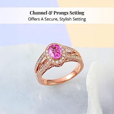 Certified & Appraised Iliana 18K Rose Gold AAA Madagascar Pink Sapphire, Diamond (G-H, SI) (0.37 cts) Halo Ring (Size 11.0) (5.50 g) 1.40 ctw