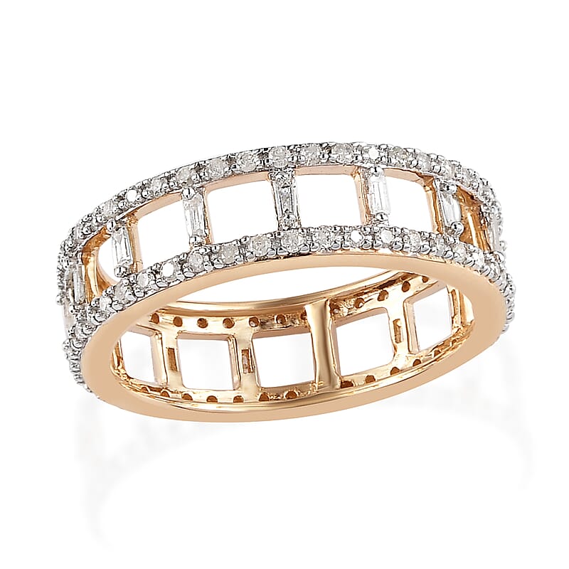 Luxoro 10K Yellow Gold G-H I3 Diamond Band Ring 0.60 ctw