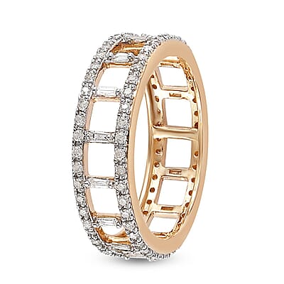 Luxoro 10K Yellow Gold G-H I3 Diamond Band Ring 0.60 ctw