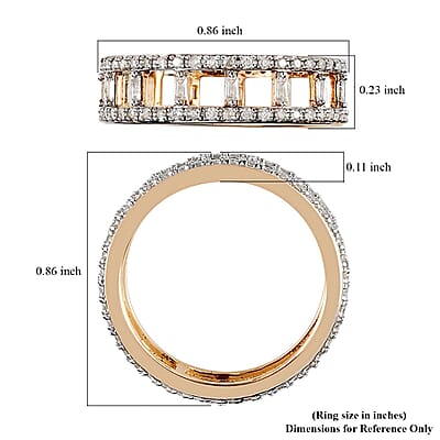 Luxoro 10K Yellow Gold G-H I3 Diamond Band Ring 0.60 ctw