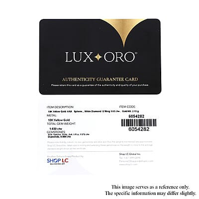 Luxoro 10K Yellow Gold AAA Sava Sphene and G-H I2 Diamond Ring (Size 5.0) 1.65 ctw
