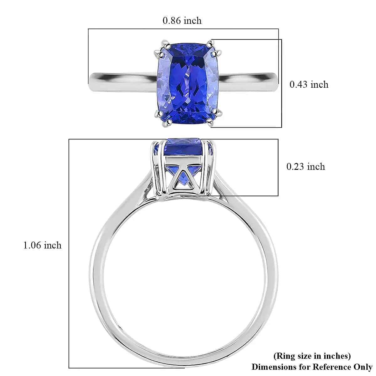 Certified and Appraised Rhapsody 950 Platinum AAAA Tanzanite and E-F VS Diamond Ring, Promise Rings (Size 5.0) 4.65 Grams 2.50 ctw