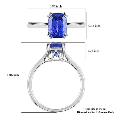 Certified and Appraised Rhapsody 950 Platinum AAAA Tanzanite and E-F VS Diamond Ring, Promise Rings (Size 5.0) 4.65 Grams 2.50 ctw