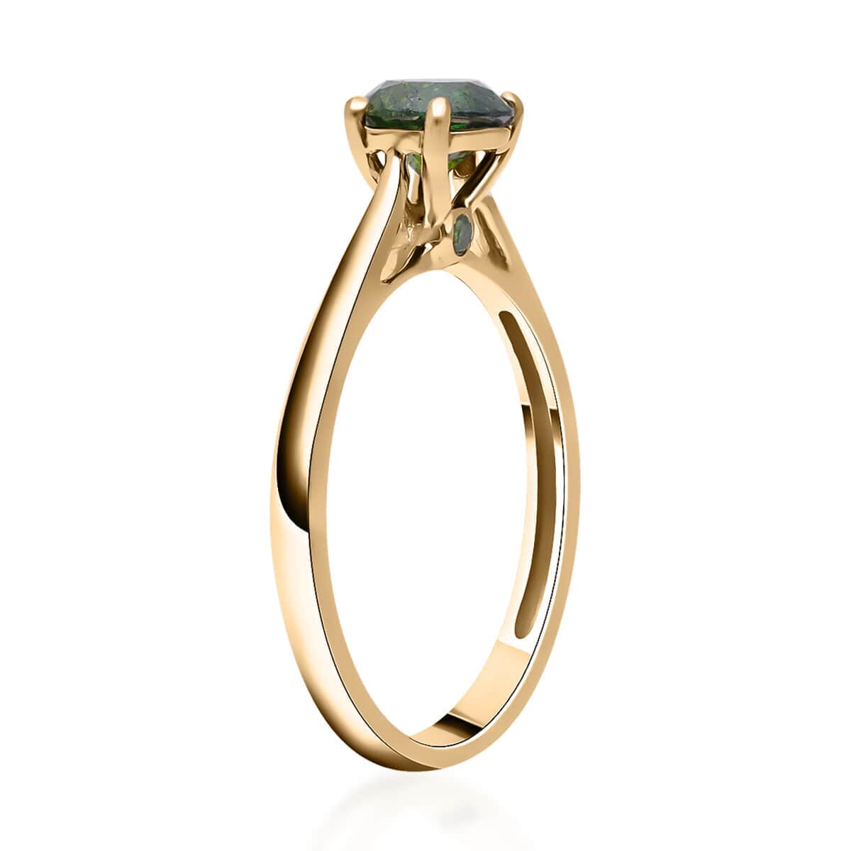 SGL Certified LUXORO 10K Yellow Gold Green Diamond Solitaire Ring 1.90 Grams 1.00 ctw image number 3
