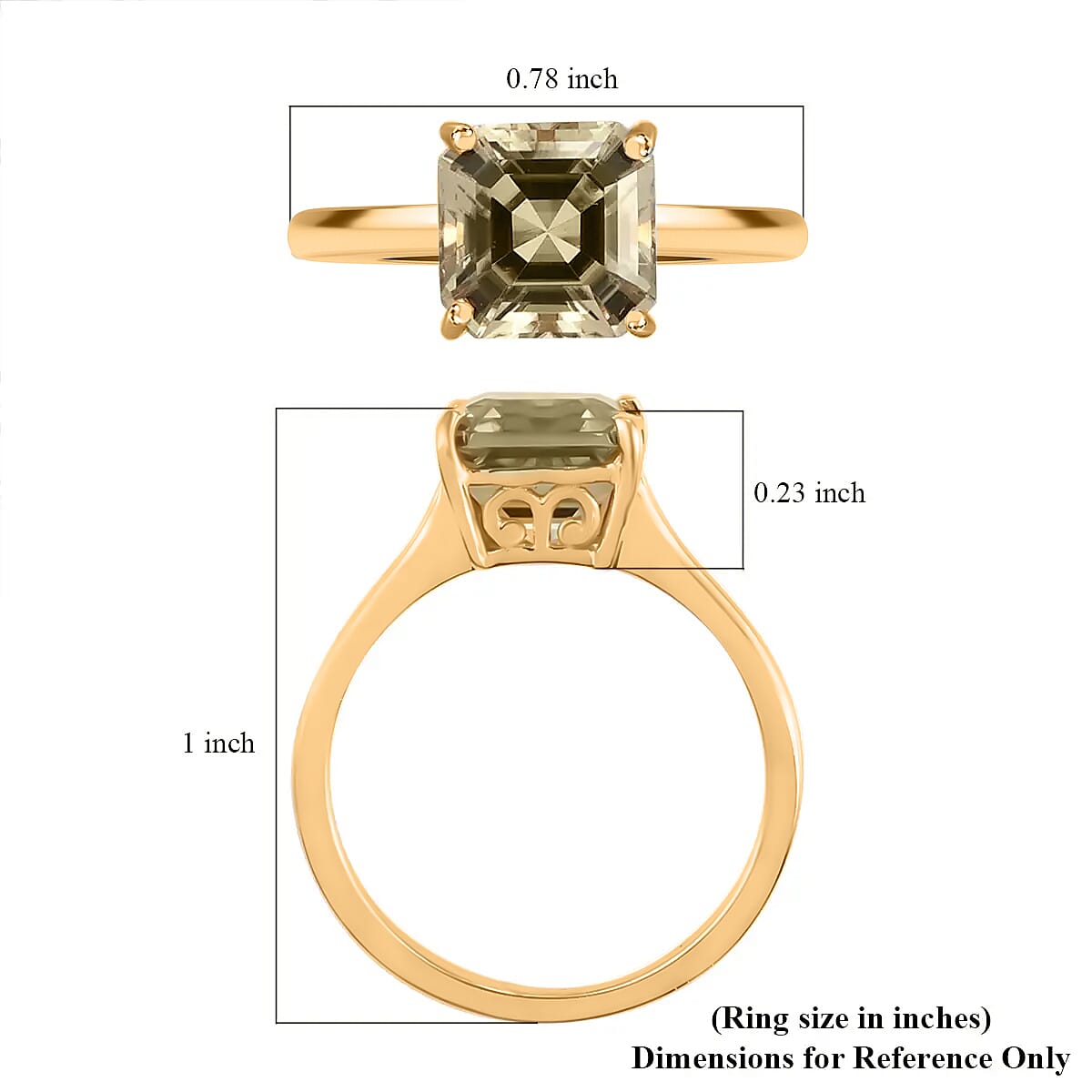 Iliana 18K Yellow Gold AAA Turkizite Solitaire Ring (Size 5.0) 2.80 Grams 3.35 ctw