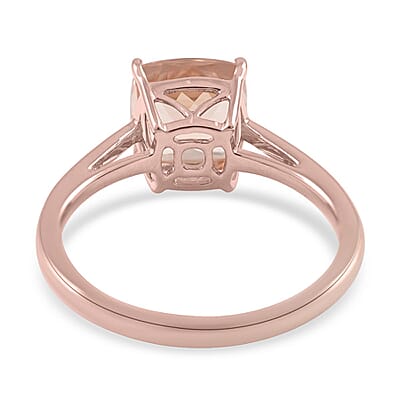 Luxoro 14K Rose Gold AAA Marropino Morganite Solitaire Ring (Size 12.0) 2.25 ctw