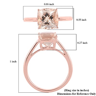 Luxoro 14K Rose Gold AAA Marropino Morganite Solitaire Ring (Size 12.0) 2.25 ctw
