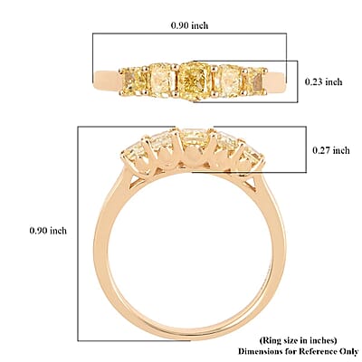 14K Yellow Gold Natural Yellow Diamond Ring (Size 5.5) 1.00 ctw